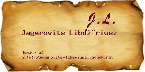Jagerovits Libériusz névjegykártya